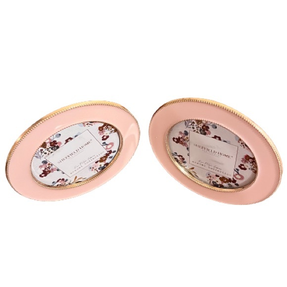Sheffield Home Accents Nwt Sheffield Home Set2 Pink Enamel And Rose Gold 4x4 Round Picture
